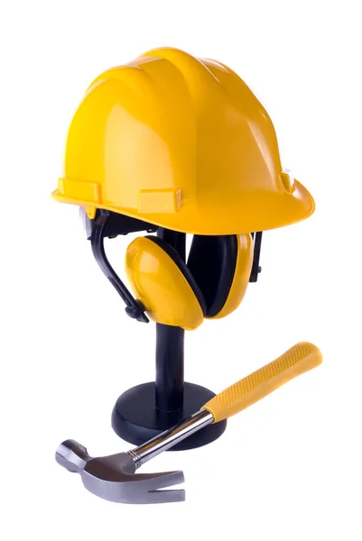 Construction Helmet Isolated White Background — Stock Photo, Image