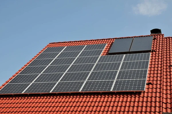 Alternativa Energia Solare Celle Solari Protezione Del Clima Non Inquinante — Foto Stock