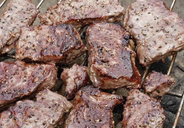 Steaks Auf Dem Grill — Stockfoto