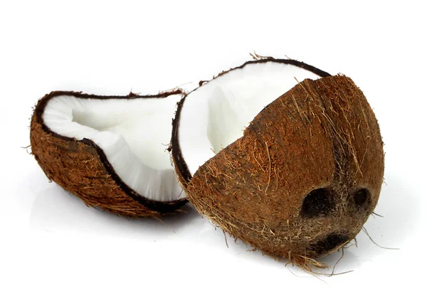 Kokosové Izolované Bílém Pozadí — Stock fotografie