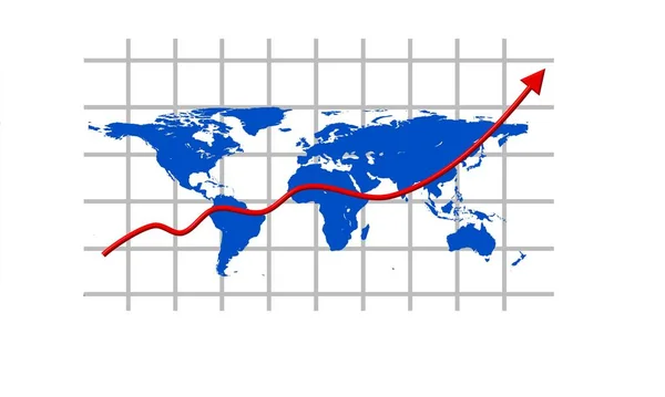 Бізнес Графік Світовою Картою Глобусом — стокове фото