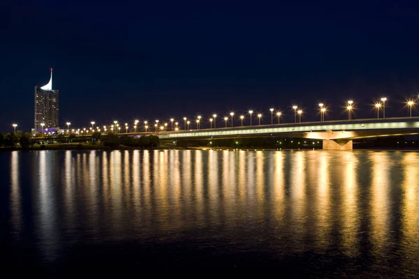 Vienna Danube Por Noche — Foto de Stock