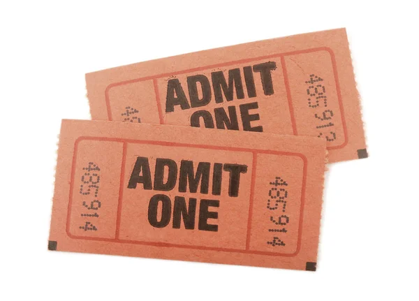 Isolated Vintage Movie Tickets White Background — Stock Photo, Image