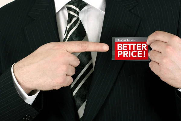 Salesman Offering Bargain — Stock Photo, Image