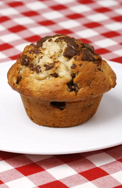 Gros Plan Sur Les Muffins Aux Pépites Chocolat — Photo