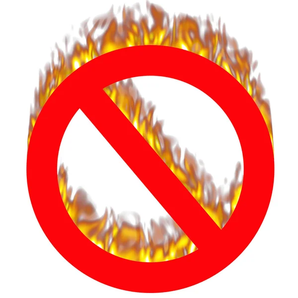 Zakázané Znamení Plamenech — Stock fotografie