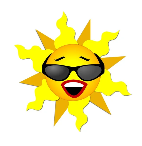 Векторна Ілюстрація Сонця Сонцезахисних Окулярів — стокове фото