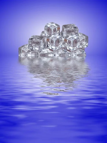 Ice Cubes Blue Background — Stock Photo, Image