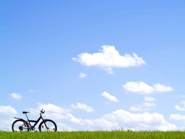 Fahrrad Auf Dem Feld — Stockfoto