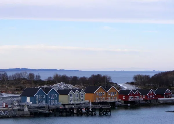 Hus Vid Fjorden — Stockfoto