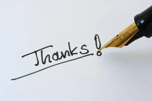 Word Thanks Written Pen White Background Royalty Free Stock Images