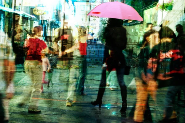 Sfondo Astratto Persone Che Camminano Città — Foto Stock