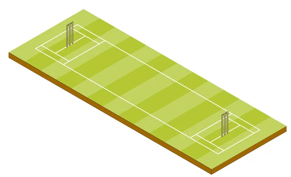 Cricket Pitch Isometrische Ansicht — Stockfoto