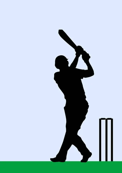 Silhouette Cricket Batsman — Stock Photo, Image