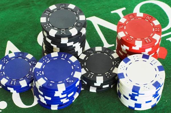 Fichas Casino Póquer Juego Azar —  Fotos de Stock