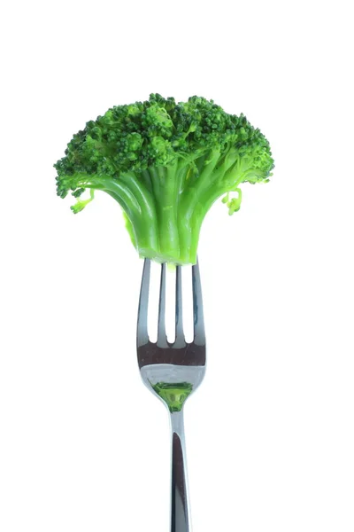 Broccoli Een Vork — Stockfoto