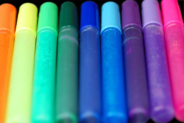 Crayons Black Background — Stock Photo, Image