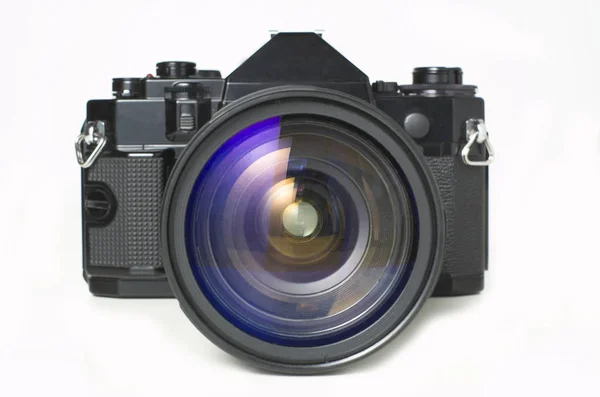 Objektiv Fotoaparátu Bílém Pozadí — Stock fotografie