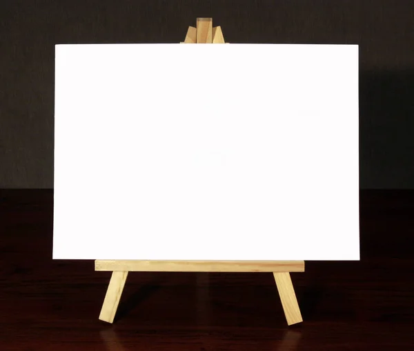 Wood Easel White Canvas — Stock Photo, Image