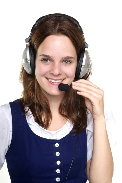 Woman Headset Support Call Royalty Free Stock Photos