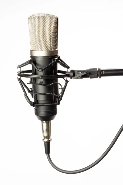 Studio Microphone White Background — Stock Photo, Image