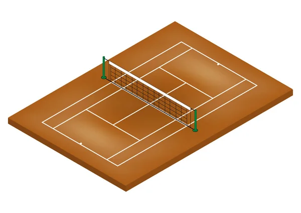 Isometric Tennis Court Hard Surface — Stock Photo, Image