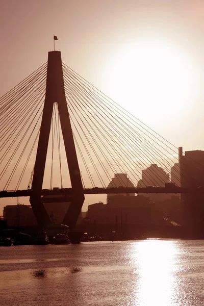 Anzac Brug Het Avondlicht — Stockfoto