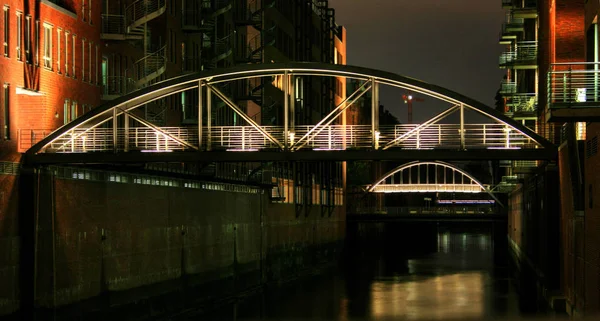 Hdr Brücke Der Speicherstadt — Stockfoto