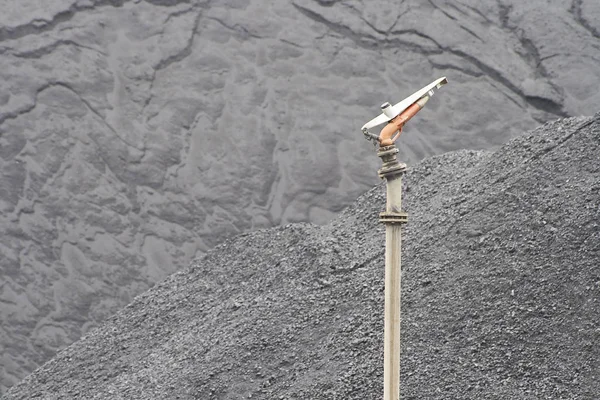 Concrete Ground Smoke Front Construction Pipeline — Stock Photo, Image