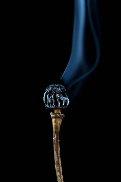 Горящая Свеча Дыму — стоковое фото