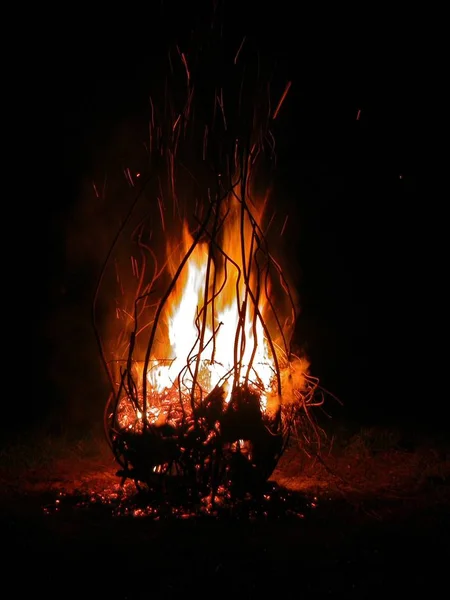 Καύση Φλόγας Κόκκινης Φωτιάς — Φωτογραφία Αρχείου