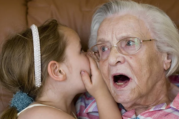 Secret Grandmother Grandson — Stock Photo, Image