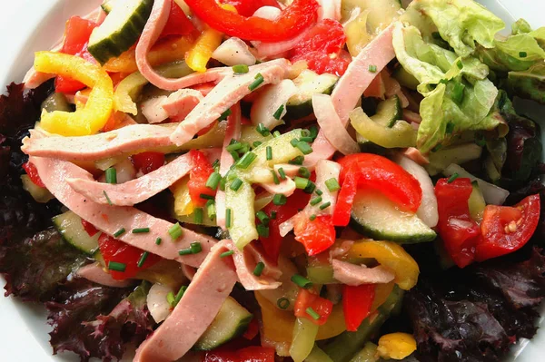 Close Uitzicht Smakelijke Verse Salade — Stockfoto