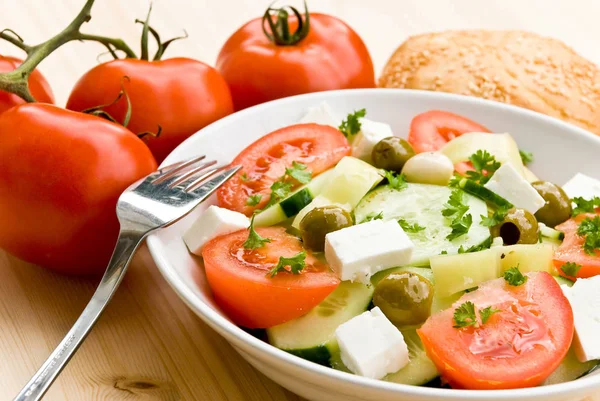 Close Uitzicht Smakelijke Verse Salade — Stockfoto