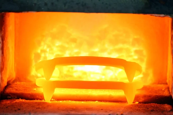 Glowing Forge Furnace Iron — Stock Photo, Image