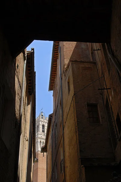 Torenspits Van Het Palazzo Pubblico Siena — Stockfoto