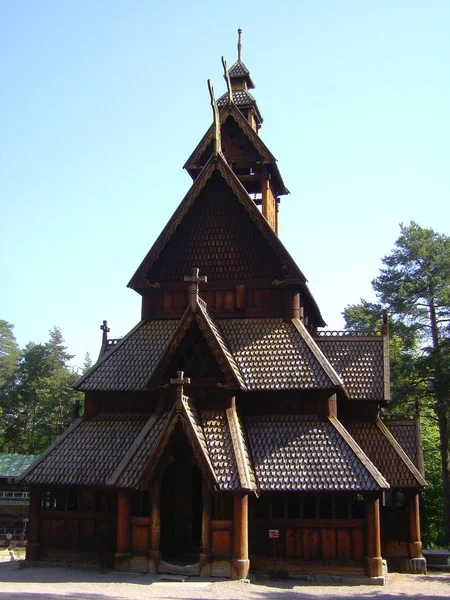 Igreja Madeira Noruega — Fotografia de Stock