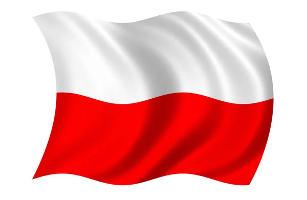 Bandeira Poland Bandeira Nacional — Fotografia de Stock