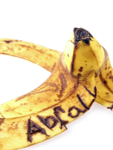 Bananenschale Auf Weißem Hintergrund — Stockfoto