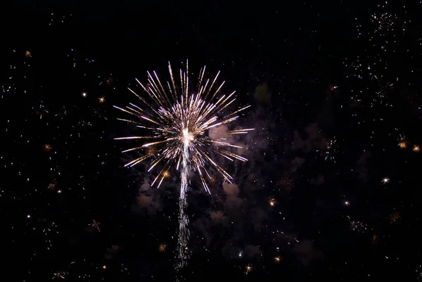 Feuerwerk Nachthimmel Pyrotechnik — Stockfoto
