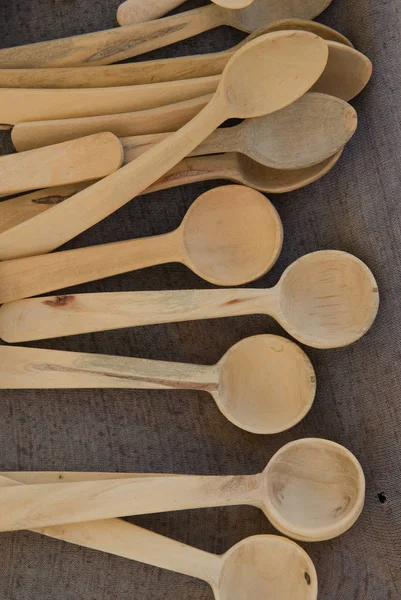 Wooden Spoons Table — Stock Photo, Image