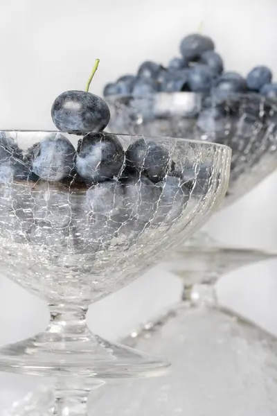 Blueberries Crushed Ice Glass — Stock Photo, Image