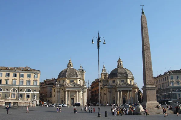 Piazza Del Popolo Roma Obelisco — Foto Stock