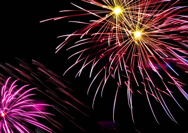 Explodierendes Feuerwerk Nachthimmel Fest — Stockfoto