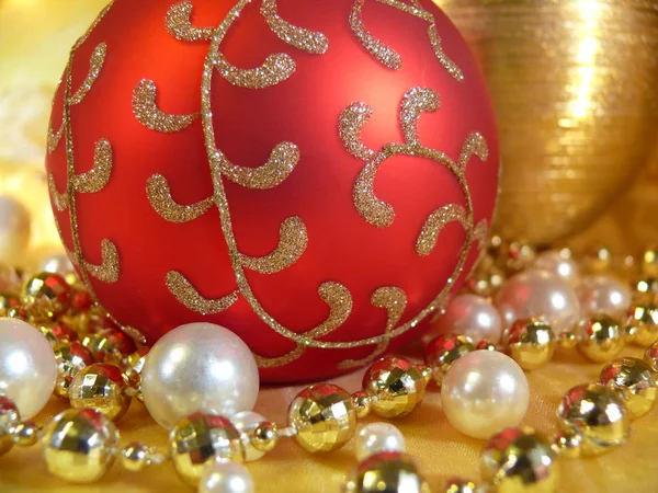 Detailní Pohled Vánoční Ples Dovolená Dekorace Stock Snímky