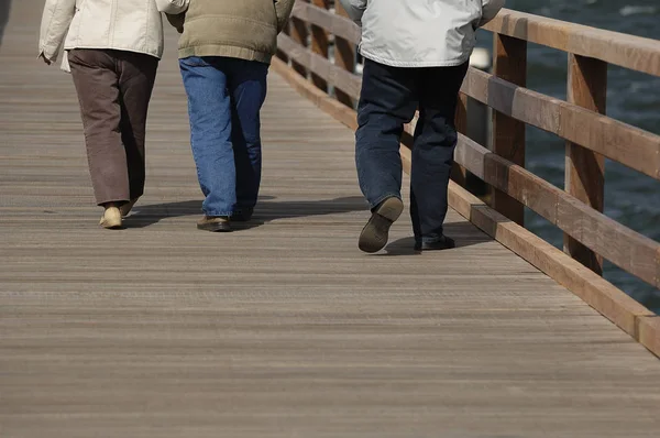 Strollers Wooden Walkway — Stock Photo, Image