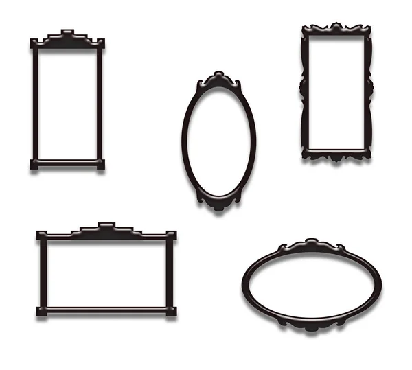 Set Black White Photo Frames — Stock Photo, Image