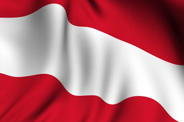 Gerenderte Österreichische Flagge Nationalflagge — Stockfoto