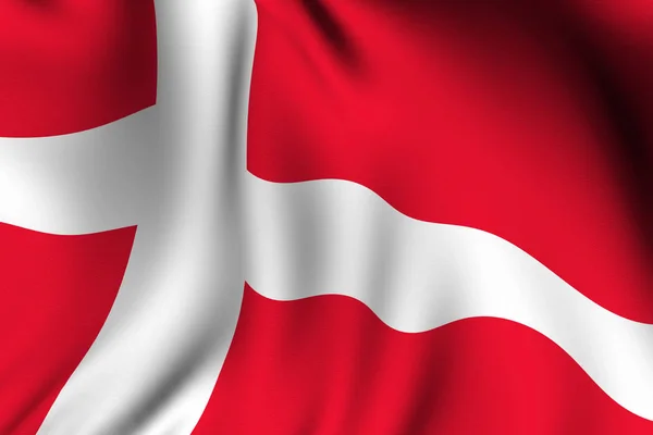 Bandera Danesa Renegada Bandera Nacional —  Fotos de Stock
