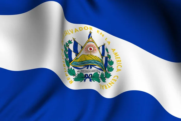 Drapeau Salvadorien Rendu Drapeau National — Photo